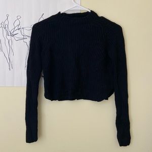 Black Cropped mock neck American apparel sweater